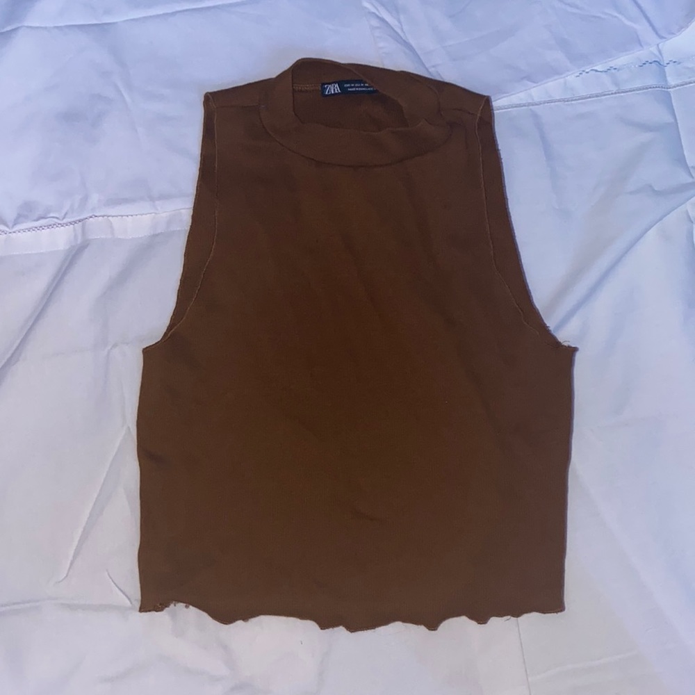 Brown Zara Halter Tank Medium